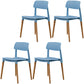 Plastic Dining Chairs Contemporary Open Back Dining Side Furniture in Matte Finish Blue 4 Piece Set Clearhalo 'Dining Chairs' 'Dining Tables & Seating' 'dining_chair' 'furn' 'furn_dining_chair' 'Furniture' 'Kitchen & Dining Furniture' 5292319