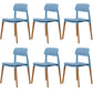 Plastic Dining Chairs Contemporary Open Back Dining Side Furniture in Matte Finish Blue 6 Piece Set Clearhalo 'Dining Chairs' 'Dining Tables & Seating' 'dining_chair' 'furn' 'furn_dining_chair' 'Furniture' 'Kitchen & Dining Furniture' 5292320