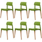 Plastic Dining Chairs Contemporary Open Back Dining Side Furniture in Matte Finish Green 6 Piece Set Clearhalo 'Dining Chairs' 'Dining Tables & Seating' 'dining_chair' 'furn' 'furn_dining_chair' 'Furniture' 'Kitchen & Dining Furniture' 5292324