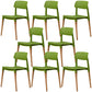 Plastic Dining Chairs Contemporary Open Back Dining Side Furniture in Matte Finish Green 8 Piece Set Clearhalo 'Dining Chairs' 'Dining Tables & Seating' 'dining_chair' 'furn' 'furn_dining_chair' 'Furniture' 'Kitchen & Dining Furniture' 5292325