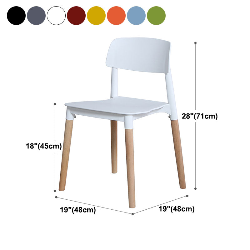 Plastic Dining Chairs Contemporary Open Back Dining Side Furniture in Matte Finish Clearhalo 'Dining Chairs' 'Dining Tables & Seating' 'dining_chair' 'furn' 'furn_dining_chair' 'Furniture' 'Kitchen & Dining Furniture' 5292326