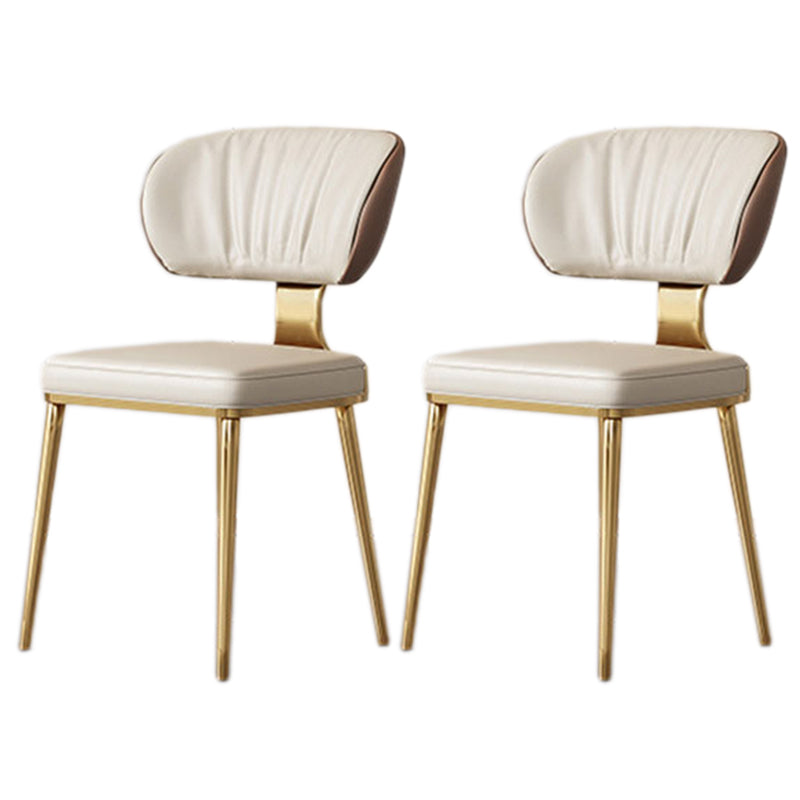 Glam Metal Dining Chairs Open Back Dining Side Furniture in Matte Finish Grey 2 Piece Set Clearhalo 'Dining Chairs' 'Dining Tables & Seating' 'dining_chair' 'furn' 'furn_dining_chair' 'Furniture' 'Kitchen & Dining Furniture' 5292328