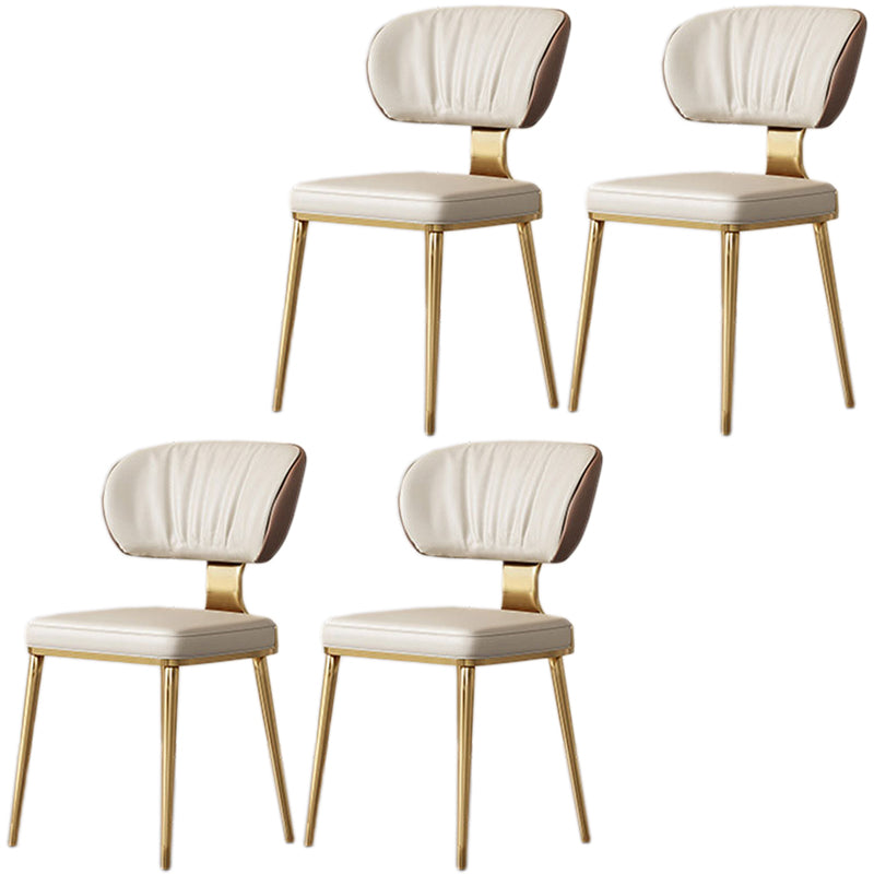 Glam Metal Dining Chairs Open Back Dining Side Furniture in Matte Finish Grey 4 Piece Set Clearhalo 'Dining Chairs' 'Dining Tables & Seating' 'dining_chair' 'furn' 'furn_dining_chair' 'Furniture' 'Kitchen & Dining Furniture' 5292331