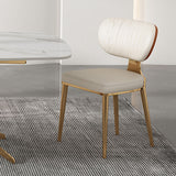 Glam Metal Dining Chairs Open Back Dining Side Furniture in Matte Finish Clearhalo 'Dining Chairs' 'Dining Tables & Seating' 'dining_chair' 'furn' 'furn_dining_chair' 'Furniture' 'Kitchen & Dining Furniture' 5292332