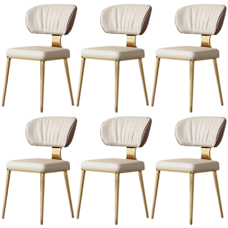 Glam Metal Dining Chairs Open Back Dining Side Furniture in Matte Finish Grey 6 Piece Set Clearhalo 'Dining Chairs' 'Dining Tables & Seating' 'dining_chair' 'furn' 'furn_dining_chair' 'Furniture' 'Kitchen & Dining Furniture' 5292333