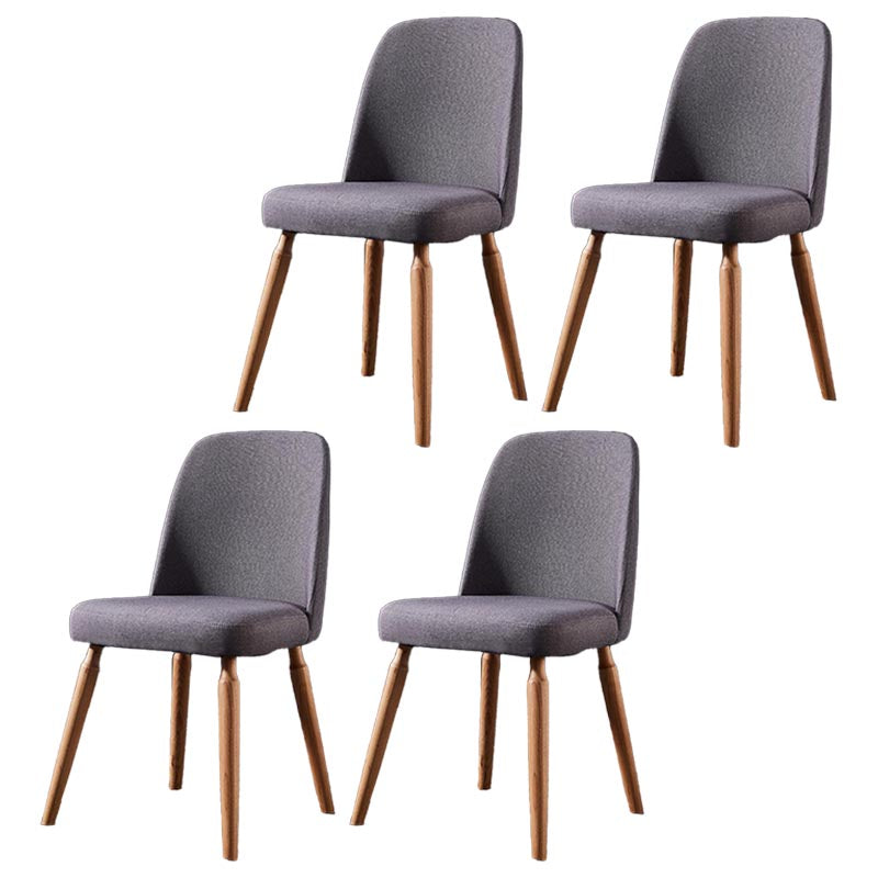 Contemporary Side Chair Solid Wood Base Dining Chair for Dining Room Grey 4 Piece Set Clearhalo 'Dining Chairs' 'Dining Tables & Seating' 'dining_chair' 'furn' 'furn_dining_chair' 'Furniture' 'Kitchen & Dining Furniture' 5292357