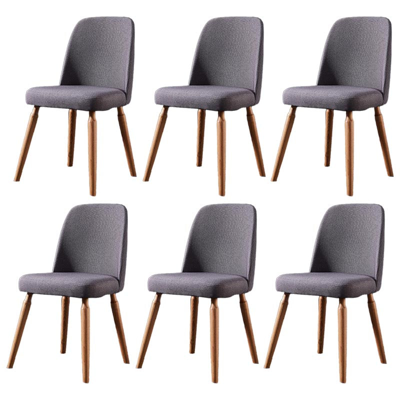 Contemporary Side Chair Solid Wood Base Dining Chair for Dining Room Grey 6 Piece Set Clearhalo 'Dining Chairs' 'Dining Tables & Seating' 'dining_chair' 'furn' 'furn_dining_chair' 'Furniture' 'Kitchen & Dining Furniture' 5292360