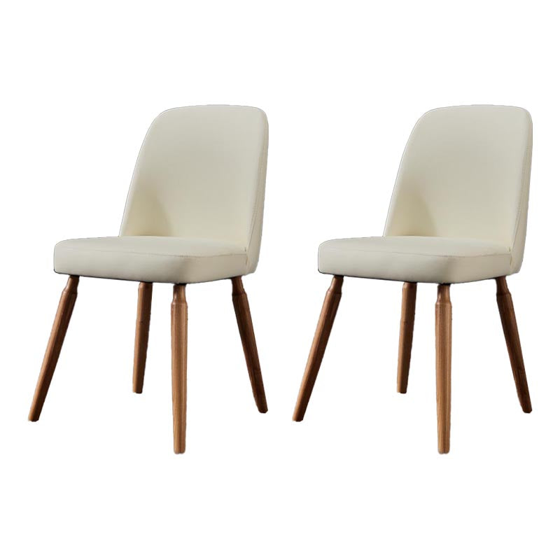 Contemporary Side Chair Solid Wood Base Dining Chair for Dining Room White 2 Piece Set Clearhalo 'Dining Chairs' 'Dining Tables & Seating' 'dining_chair' 'furn' 'furn_dining_chair' 'Furniture' 'Kitchen & Dining Furniture' 5292364