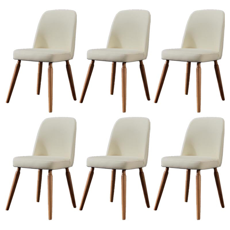 Contemporary Side Chair Solid Wood Base Dining Chair for Dining Room White 6 Piece Set Clearhalo 'Dining Chairs' 'Dining Tables & Seating' 'dining_chair' 'furn' 'furn_dining_chair' 'Furniture' 'Kitchen & Dining Furniture' 5292368
