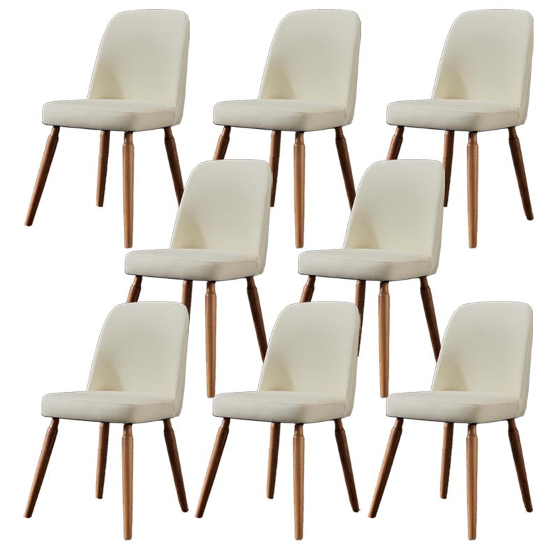 Contemporary Side Chair Solid Wood Base Dining Chair for Dining Room White 8 Piece Set Clearhalo 'Dining Chairs' 'Dining Tables & Seating' 'dining_chair' 'furn' 'furn_dining_chair' 'Furniture' 'Kitchen & Dining Furniture' 5292369