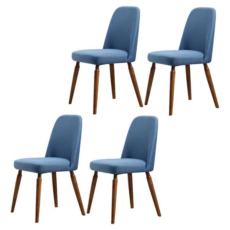Contemporary Side Chair Solid Wood Base Dining Chair for Dining Room Blue 4 Piece Set Clearhalo 'Dining Chairs' 'Dining Tables & Seating' 'dining_chair' 'furn' 'furn_dining_chair' 'Furniture' 'Kitchen & Dining Furniture' 5292374
