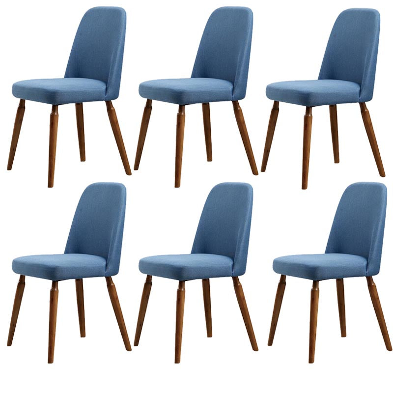 Contemporary Side Chair Solid Wood Base Dining Chair for Dining Room Blue 6 Piece Set Clearhalo 'Dining Chairs' 'Dining Tables & Seating' 'dining_chair' 'furn' 'furn_dining_chair' 'Furniture' 'Kitchen & Dining Furniture' 5292376
