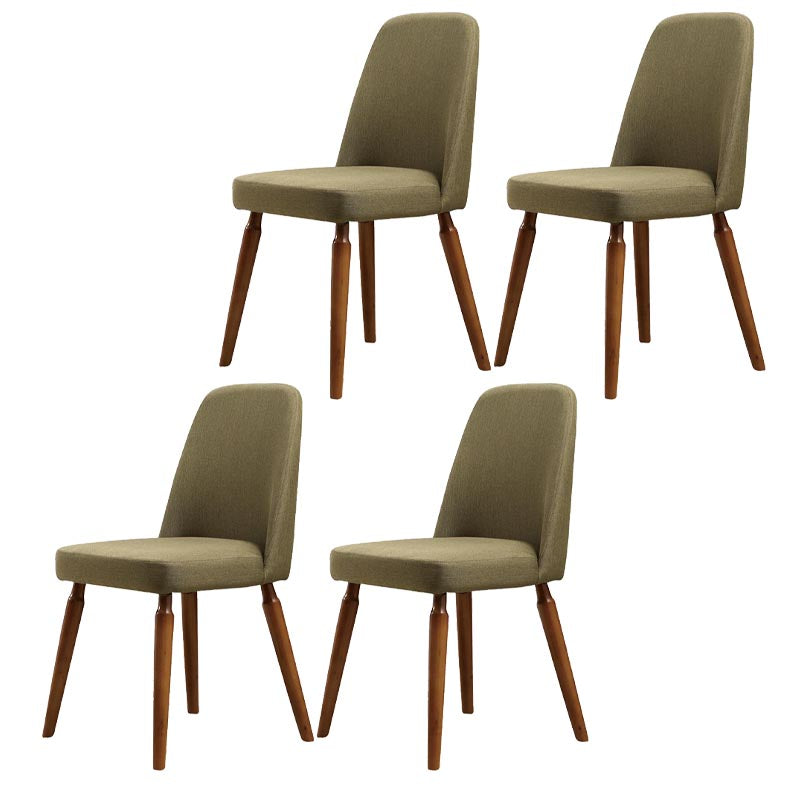 Contemporary Side Chair Solid Wood Base Dining Chair for Dining Room Green 4 Piece Set Clearhalo 'Dining Chairs' 'Dining Tables & Seating' 'dining_chair' 'furn' 'furn_dining_chair' 'Furniture' 'Kitchen & Dining Furniture' 5292381