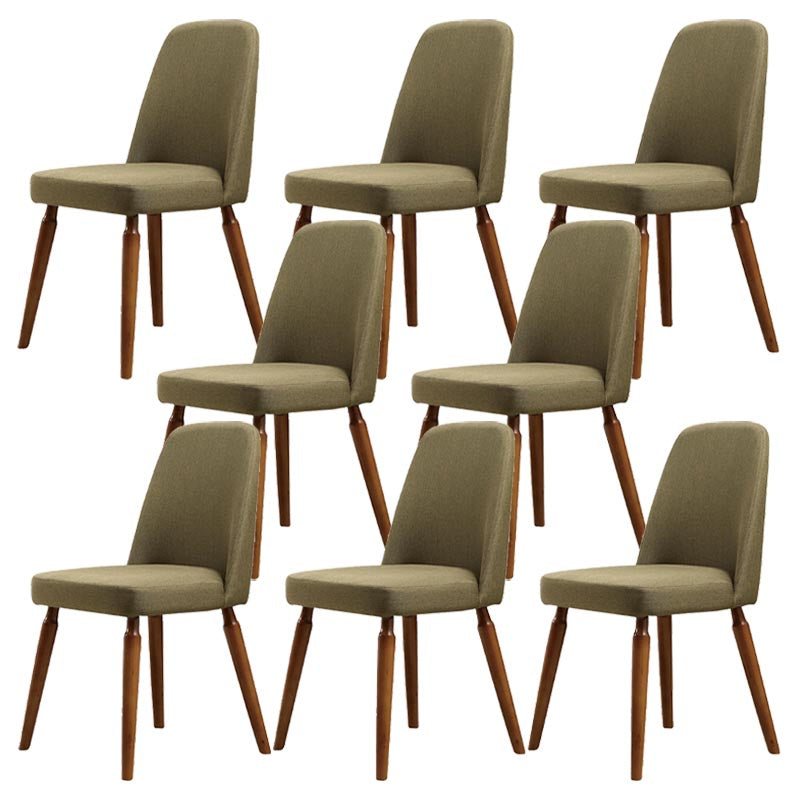 Contemporary Side Chair Solid Wood Base Dining Chair for Dining Room Green 8 Piece Set Clearhalo 'Dining Chairs' 'Dining Tables & Seating' 'dining_chair' 'furn' 'furn_dining_chair' 'Furniture' 'Kitchen & Dining Furniture' 5292385