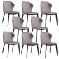 Upholstered Leather Dining Chair Contemporary Side Chair with Black Base