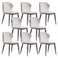 Upholstered Leather Dining Chair Contemporary Side Chair with Black Base