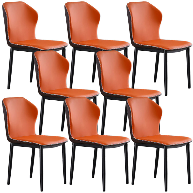 Zeitgenössischer Stahl Essstuhl Flügelback -Seitenmöbel im matten Finish für Innenräume