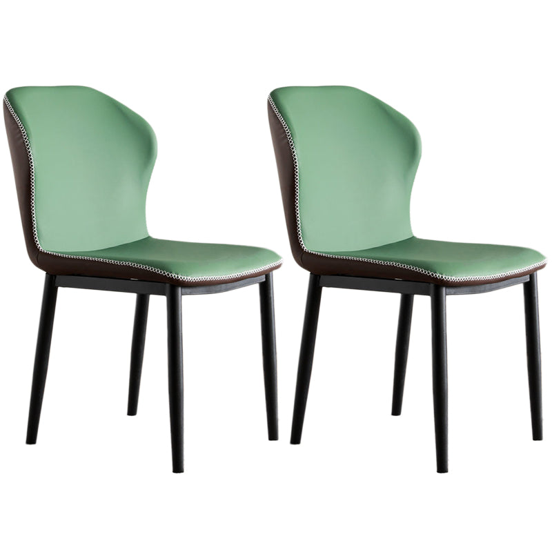 Zeitgenössischer Stahl Essstuhl Flügelback -Seitenmöbel im matten Finish für Innenräume