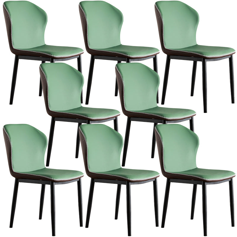 Zeitgenössischer Stahl Essstuhl Flügelback -Seitenmöbel im matten Finish für Innenräume