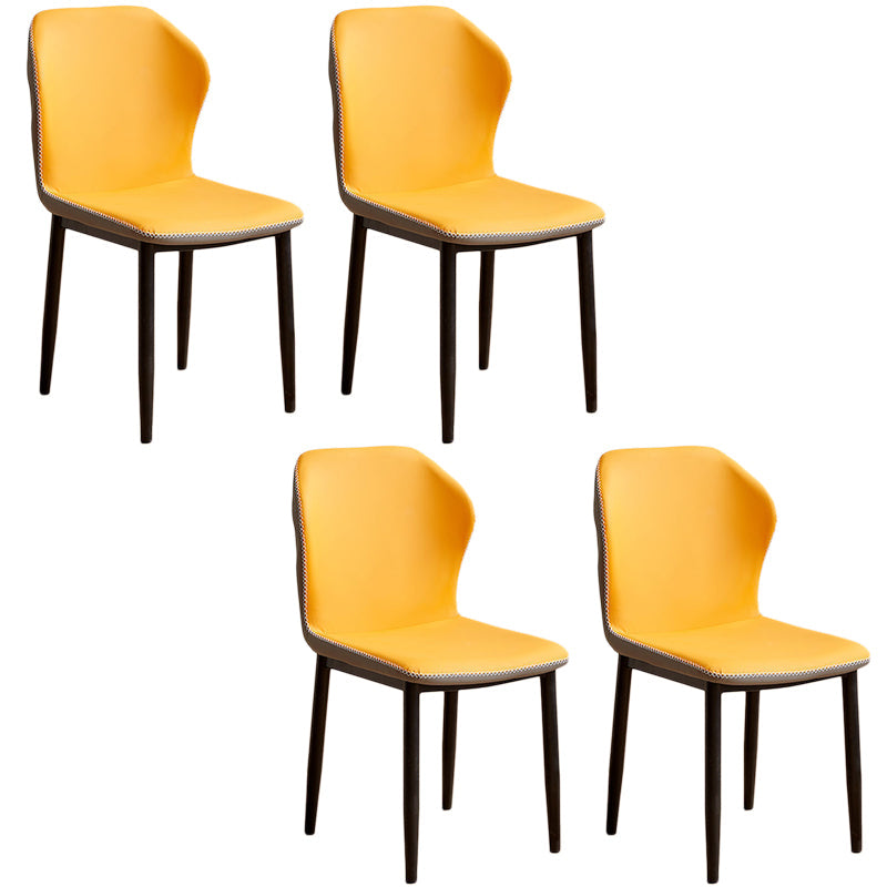 Zeitgenössischer Stahl Essstuhl Flügelback -Seitenmöbel im matten Finish für Innenräume