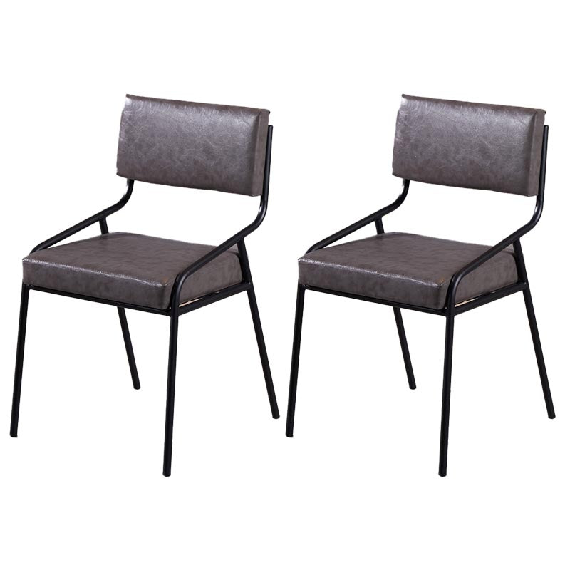 Silla de comedor de cuero industrial tapizada