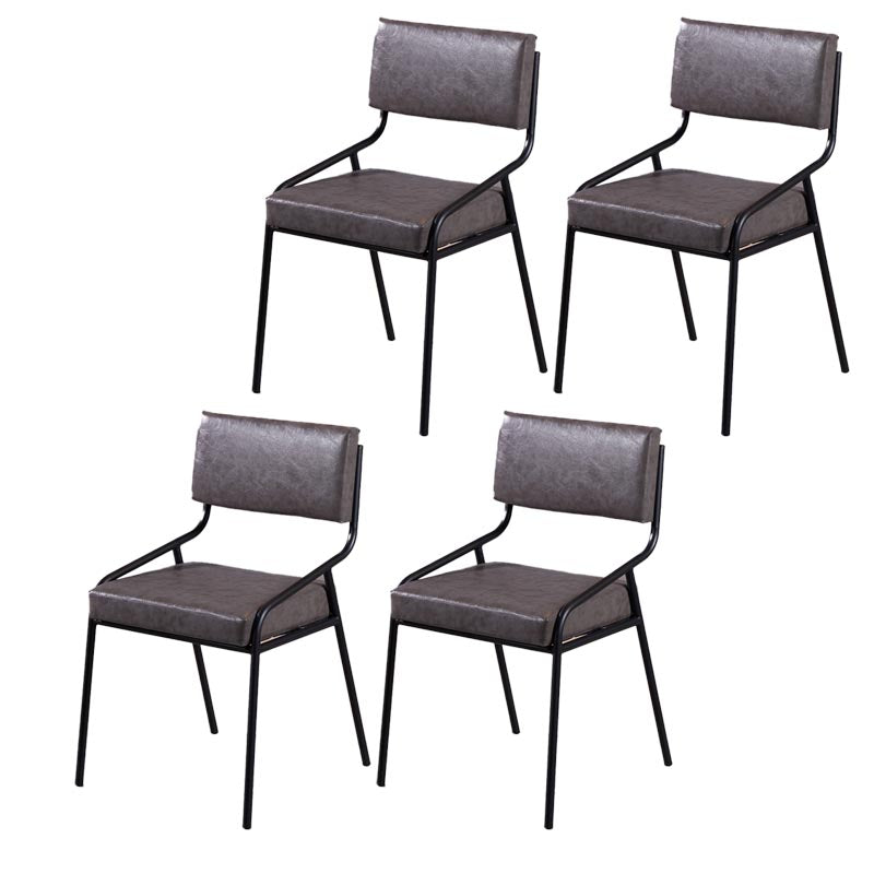 Silla de comedor de cuero industrial tapizada