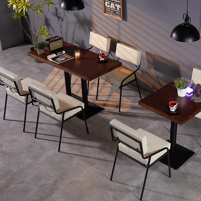 Silla de comedor de cuero industrial tapizada