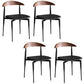 Armless Dining Chairs Contemporary Open Back Dining Side Furniture in Matte Finish