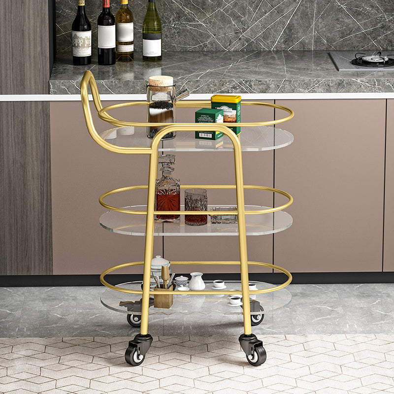 32.68" High Rolling Modern Prep Table Stone Prep Table for Dining Room