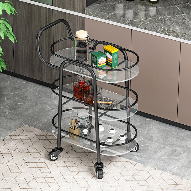 32.68" High Rolling Modern Prep Table Stone Prep Table for Dining Room