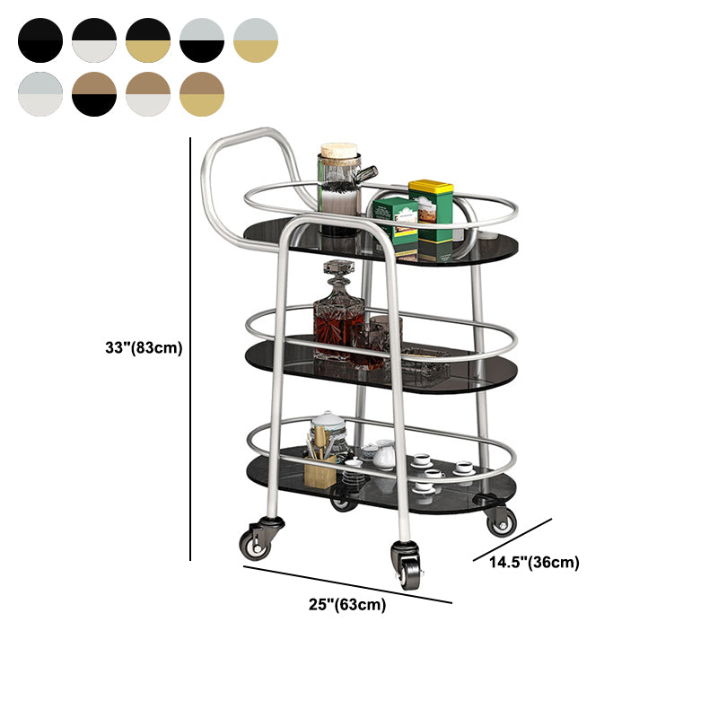 32.68" High Rolling Modern Prep Table Stone Prep Table for Dining Room