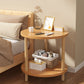 Nordic Square/Round Wood End Table 20.87" H 2-Tier Side Table