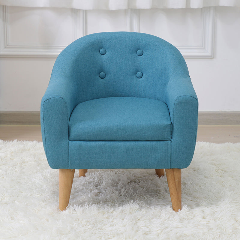 Contemporary Cotton Blend Tufted Split-Back Settee Couch for Children 18"L x 18"W x 20"H Blue Clearhalo 'furn' 'furn_sofas' 'Furniture' 'Living Room Furniture' 'Sofa' 'sofas' 5295192