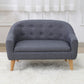 Contemporary Cotton Blend Tufted Split-Back Settee Couch for Children 29.5"L x 17"W x 20"H Dark Gray Clearhalo 'furn' 'furn_sofas' 'Furniture' 'Living Room Furniture' 'Sofa' 'sofas' 5295193