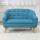 Contemporary Cotton Blend Tufted Split-Back Settee Couch for Children 29.5"L x 17"W x 20"H Blue Clearhalo 'furn' 'furn_sofas' 'Furniture' 'Living Room Furniture' 'Sofa' 'sofas' 5295194