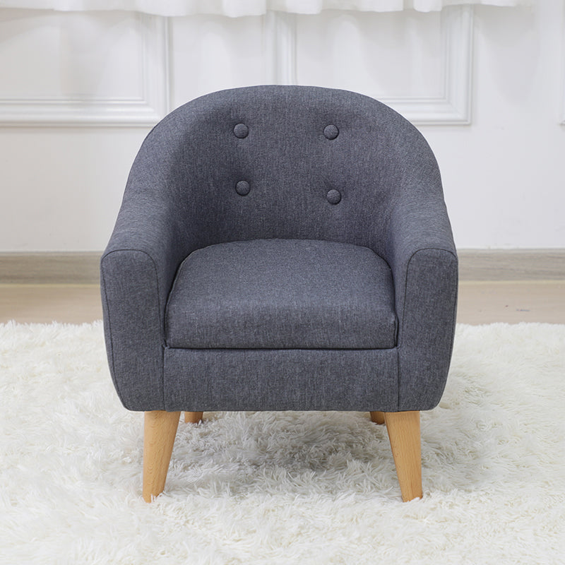 Contemporary Cotton Blend Tufted Split-Back Settee Couch for Children 18"L x 18"W x 20"H Dark Gray Clearhalo 'furn' 'furn_sofas' 'Furniture' 'Living Room Furniture' 'Sofa' 'sofas' 5295196