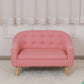 Contemporary Cotton Blend Tufted Split-Back Settee Couch for Children 29.5"L x 17"W x 20"H Pink Clearhalo 'furn' 'furn_sofas' 'Furniture' 'Living Room Furniture' 'Sofa' 'sofas' 5295197