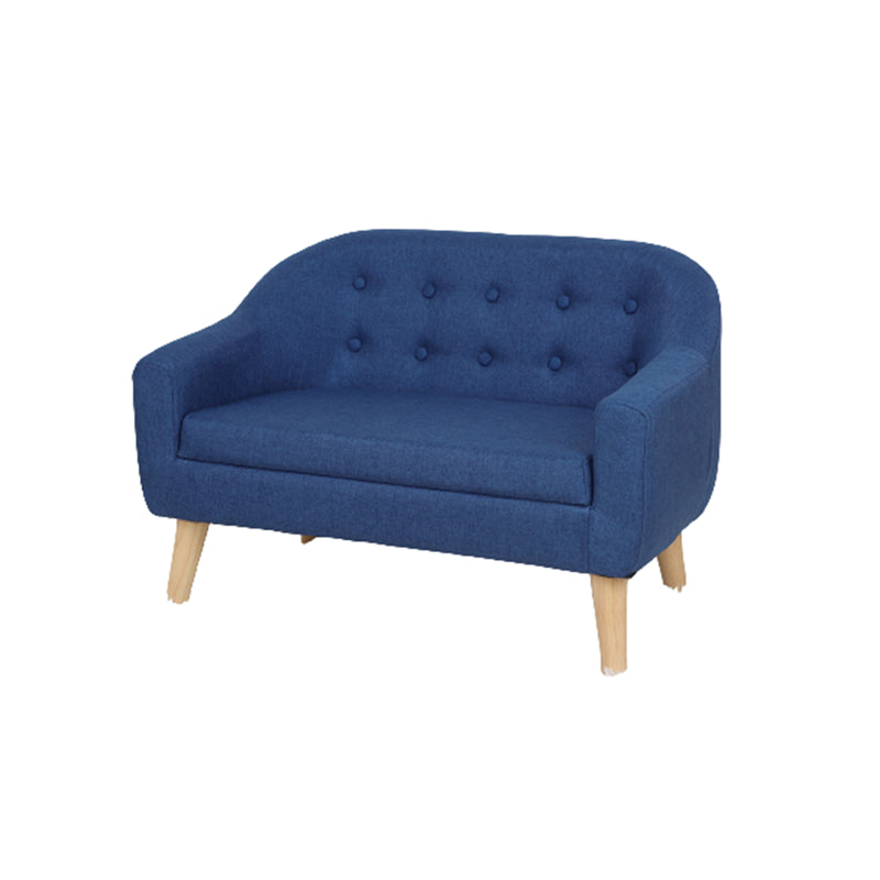 Contemporary Cotton Blend Tufted Split-Back Settee Couch for Children Clearhalo 'furn' 'furn_sofas' 'Furniture' 'Living Room Furniture' 'Sofa' 'sofas' 5295198