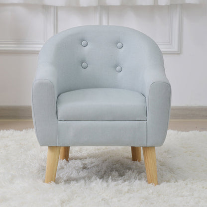 Contemporary Cotton Blend Tufted Split-Back Settee Couch for Children 18"L x 18"W x 20"H Light Blue Clearhalo 'furn' 'furn_sofas' 'Furniture' 'Living Room Furniture' 'Sofa' 'sofas' 5295207