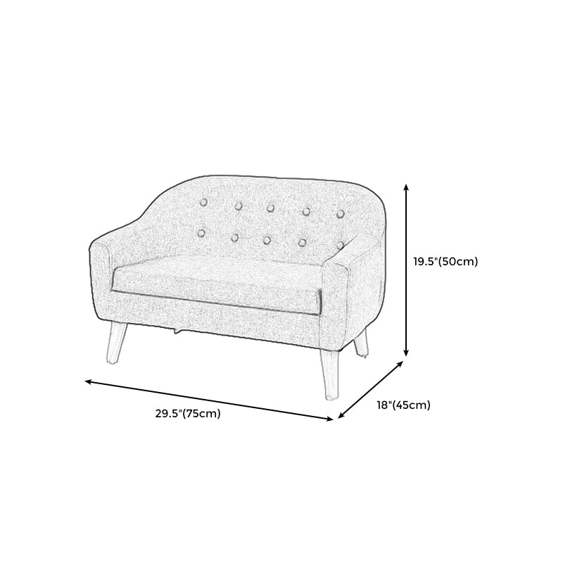 Contemporary Cotton Blend Tufted Split-Back Settee Couch for Children Clearhalo 'furn' 'furn_sofas' 'Furniture' 'Living Room Furniture' 'Sofa' 'sofas' 5295210