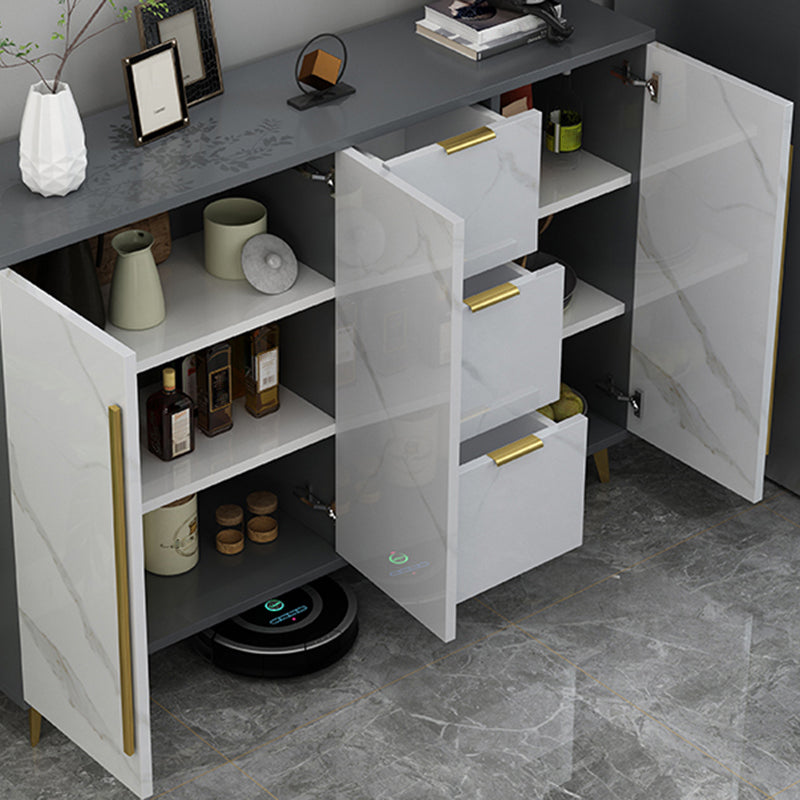 Sideboard glam sideboard in legno ingegnere grigio con porta per soggiorno