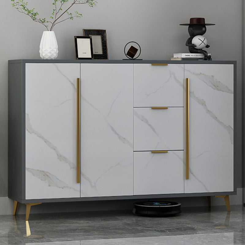 Sideboard glam sideboard in legno ingegnere grigio con porta per soggiorno