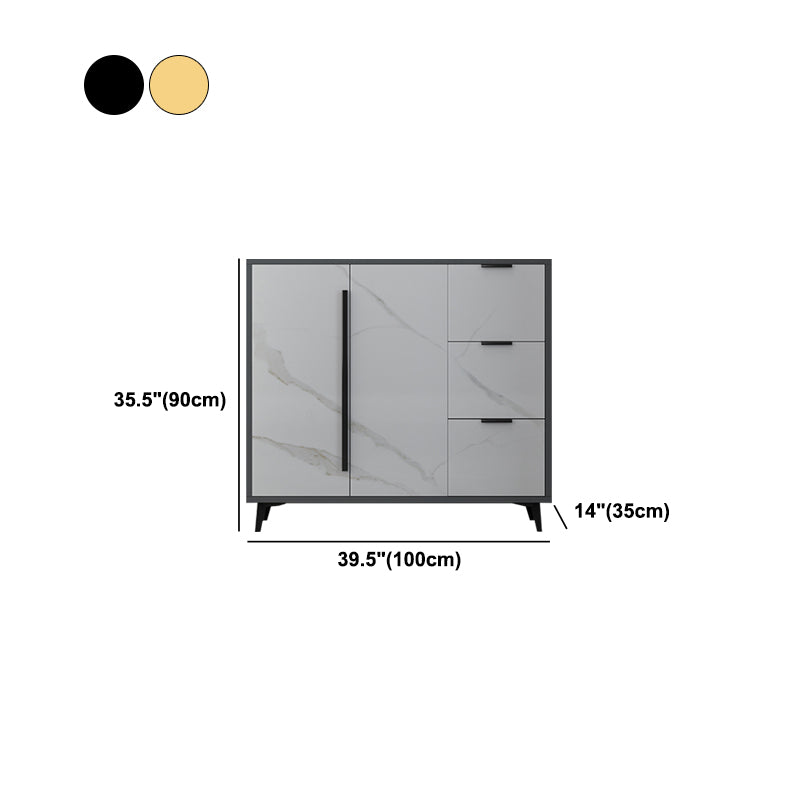 Sideboard glam sideboard in legno ingegnere grigio con porta per soggiorno