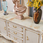 Sideboard Sideboard in pietra a 2 porte in stile glam per soggiorno