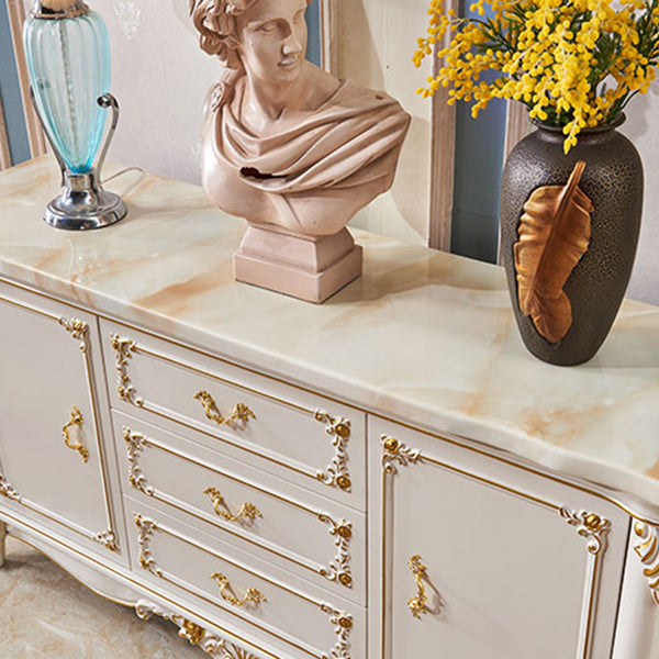 Sideboard Sideboard in pietra a 2 porte in stile glam per soggiorno