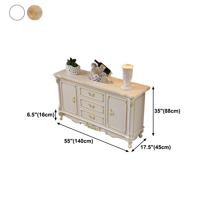 Sideboard Sideboard in pietra a 2 porte in stile glam per soggiorno