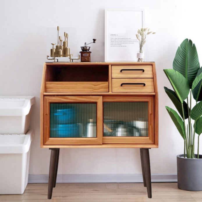 Stellino in legno in stile moderno Porte in vetro di altezza da 39 pollici per soggiorno per soggiorno