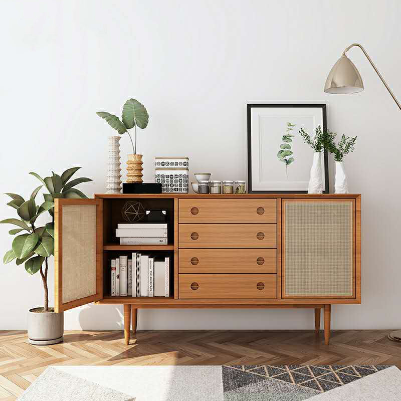 Sala da pranzo armadio in stile moderno 4 cassetto a 2 porte in pino