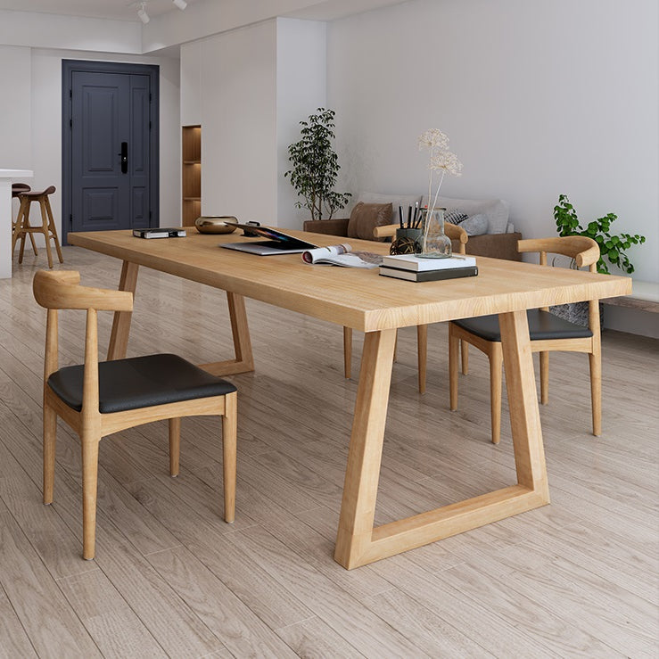 Contemporary Pine Wood Office Desk Rectangular Desk with Sled Base Clearhalo 'furn' 'furn_office_desk' 'Furniture' 'Office Desks' 'Office Furniture' 'office_desk' 5297325