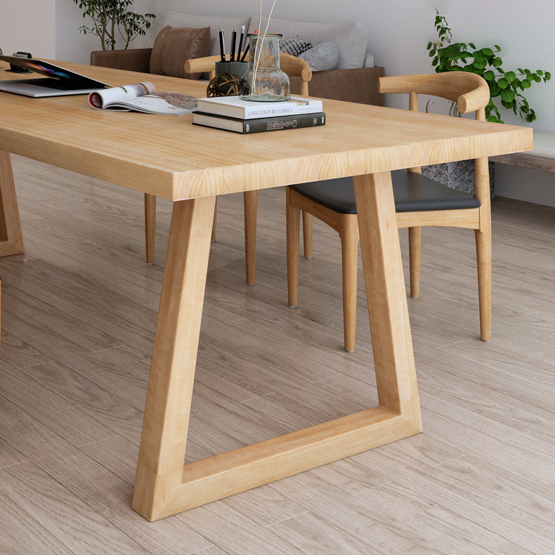 Contemporary Pine Wood Office Desk Rectangular Desk with Sled Base Clearhalo 'furn' 'furn_office_desk' 'Furniture' 'Office Desks' 'Office Furniture' 'office_desk' 5297330